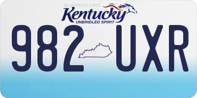 KY license plate 982UXR