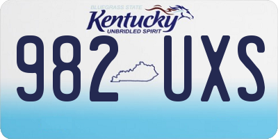 KY license plate 982UXS