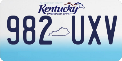KY license plate 982UXV