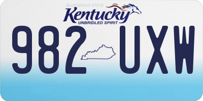 KY license plate 982UXW