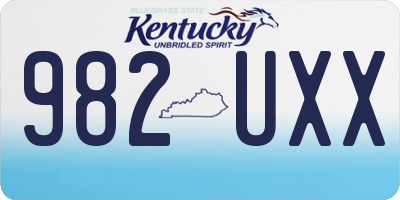 KY license plate 982UXX
