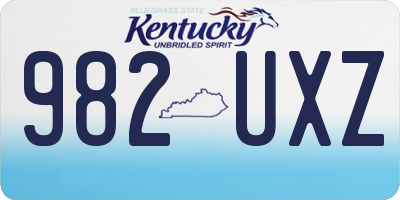 KY license plate 982UXZ