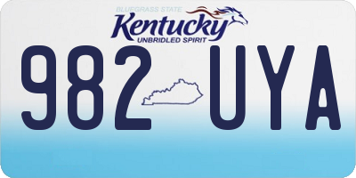 KY license plate 982UYA