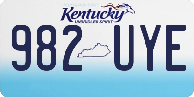KY license plate 982UYE