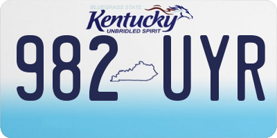 KY license plate 982UYR