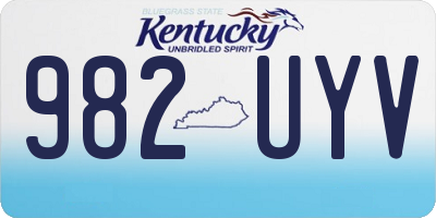 KY license plate 982UYV