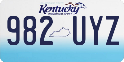 KY license plate 982UYZ