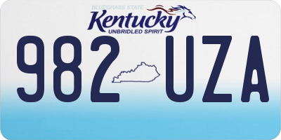 KY license plate 982UZA