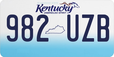 KY license plate 982UZB