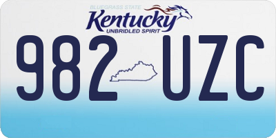 KY license plate 982UZC