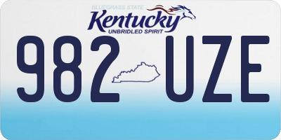 KY license plate 982UZE