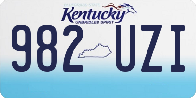 KY license plate 982UZI