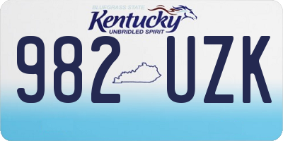 KY license plate 982UZK