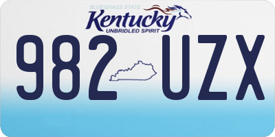 KY license plate 982UZX