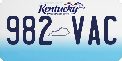 KY license plate 982VAC