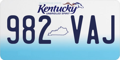 KY license plate 982VAJ