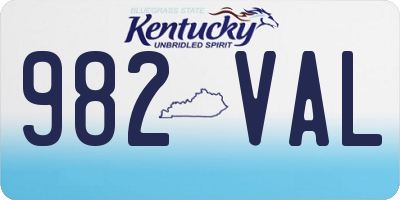 KY license plate 982VAL