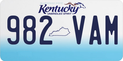 KY license plate 982VAM