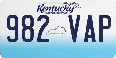 KY license plate 982VAP