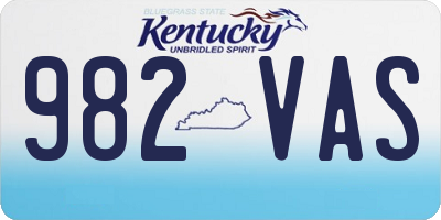 KY license plate 982VAS