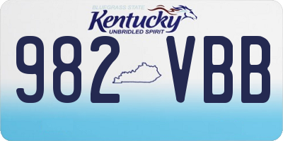 KY license plate 982VBB