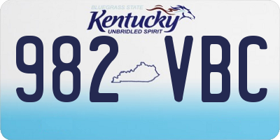 KY license plate 982VBC