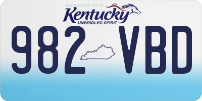 KY license plate 982VBD
