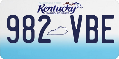 KY license plate 982VBE