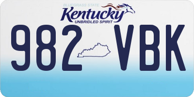 KY license plate 982VBK