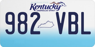 KY license plate 982VBL