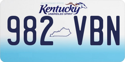 KY license plate 982VBN