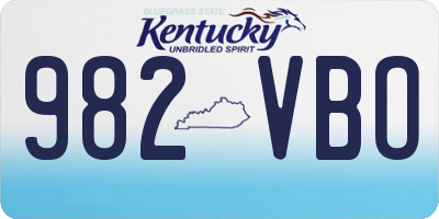 KY license plate 982VBO