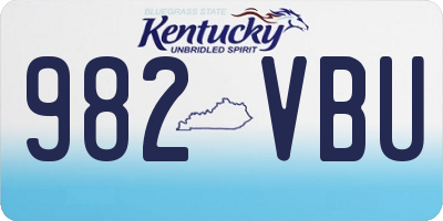KY license plate 982VBU