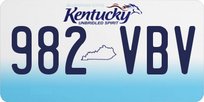 KY license plate 982VBV