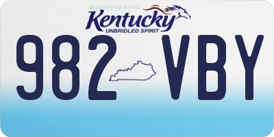KY license plate 982VBY