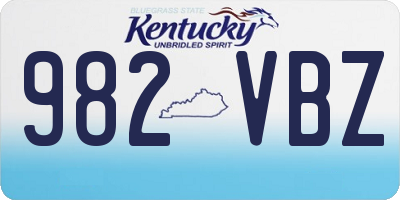 KY license plate 982VBZ