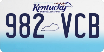 KY license plate 982VCB