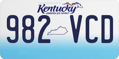 KY license plate 982VCD