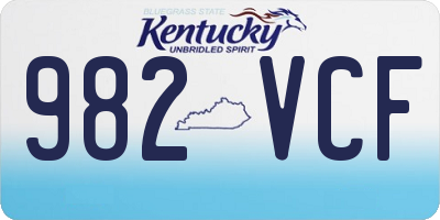 KY license plate 982VCF