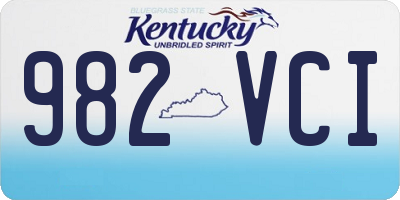 KY license plate 982VCI