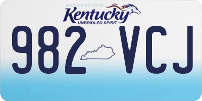 KY license plate 982VCJ