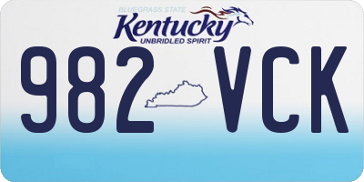 KY license plate 982VCK