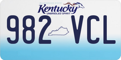 KY license plate 982VCL