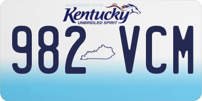 KY license plate 982VCM