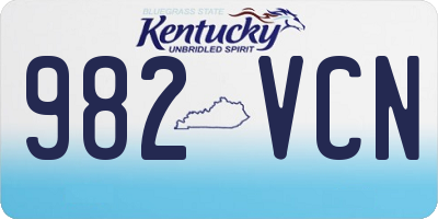 KY license plate 982VCN