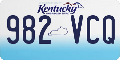KY license plate 982VCQ