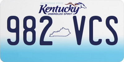 KY license plate 982VCS