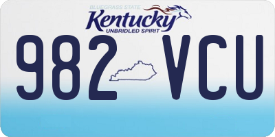 KY license plate 982VCU