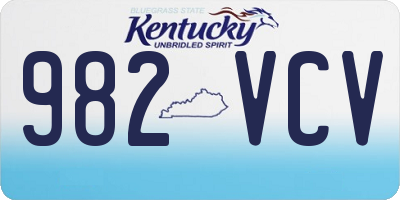 KY license plate 982VCV