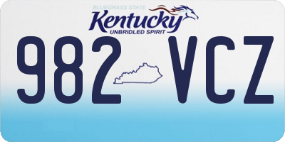 KY license plate 982VCZ